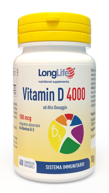 LONGLIFE VITAMIN D 4000UI 60 COMPRESSE DIVISIBILI - Farmacia Dott. Pasquale Russo