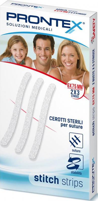 PRONTEX STITCH STRIPS 6X75 10 PEZZI - Farmacia Dott. Pasquale Russo
