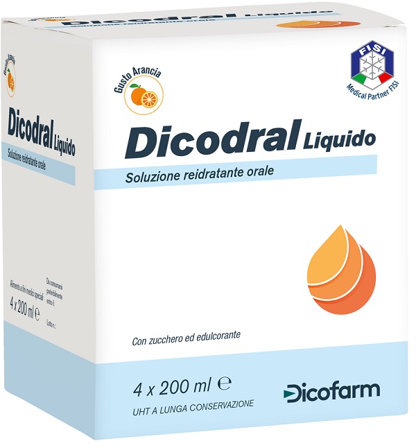 DICODRAL LIQUIDO SOLUZIONE REIDRATANTE ORALE 4 X 200 ML - Farmacia Dott. Pasquale Russo