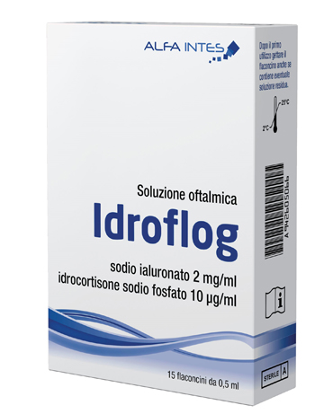 SOLUZIONE OFTALMICA IDROFLOG A BASE DI IALURONATO DI SODIO E IDROCORTISONE SODIO FOSFATO 15 FLACONCINI DA 0,5 ML - Farmacia Dott. Pasquale Russo