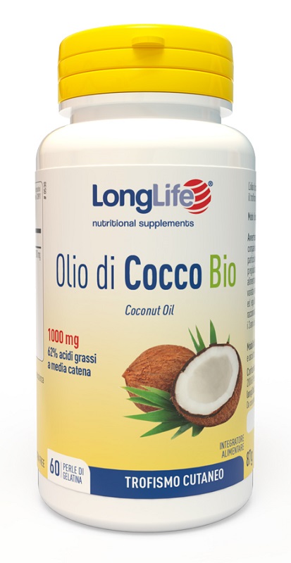 LONGLIFE OLIO COCCO BIO 60 PERLE IN GELATINA - Farmacia Dott. Pasquale Russo