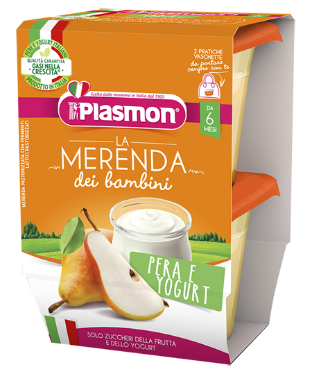 PLASMON LA MERENDA DEI BAMBINI SAPORI DI NATURA PERA YOGURT ASETTICO 2 X 120 G - Farmacia Dott. Pasquale Russo