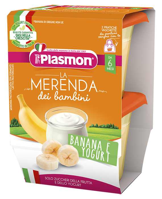 PLASMON LA MERENDA DEI BAMBINI SAPORI DI NATURA BANANA YOGURT ASETTICO 2 X 120 G - Farmacia Dott. Pasquale Russo