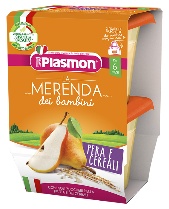 PLASMON LA MERENDA DEI BAMBINI SAPORI DI NATURA PERA CEREALI ASETTICO 2 X 120 G - Farmacia Dott. Pasquale Russo