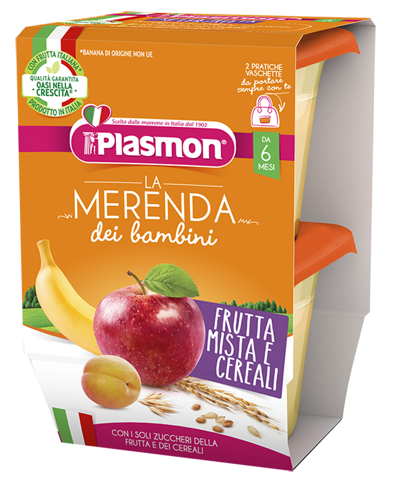 PLASMON LA MERENDA DEI BAMBINI MERENDE FRUTTA CEREALI ASETTICO 2 X 120 G - Farmacia Dott. Pasquale Russo