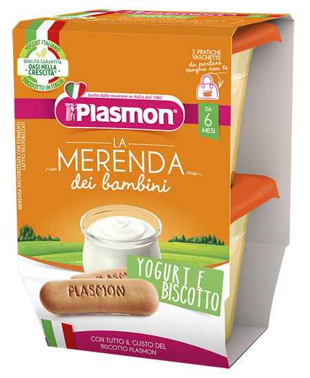PLASMON LA MERENDA DEI BAMBINI SAPORE DI NATURA YOGURT BISCOTTO ASETTICO 2 X 120 G - Farmacia Dott. Pasquale Russo