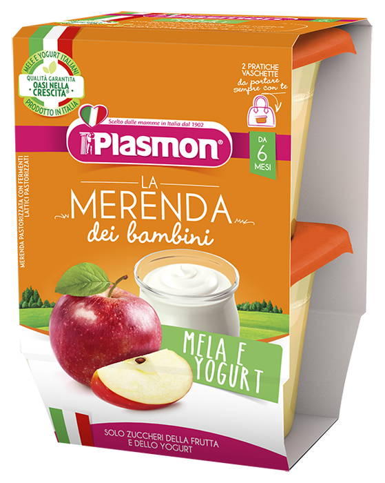 PLASMON LA MERENDA DEI BAMBINI SAPORI DI NATURA MELA YOGURT ASETTICO 2 X 120 G - Farmacia Dott. Pasquale Russo