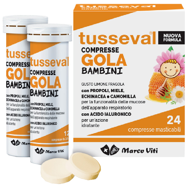 TUSSEVAL GOLA BAMBINI 24 COMPRESSE - Farmacia Dott. Pasquale Russo