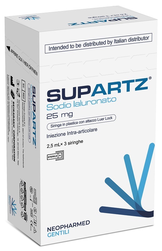 SIRINGA PRERIEMPITA INTRA-ARTICOLARE SUPARTZ ACIDO IALURONICO 25 MG 2,5 ML 3 PEZZI - Farmacia Dott. Pasquale Russo