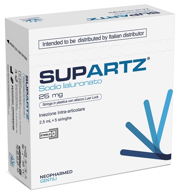SIRINGA PRERIEMPITA INTRA-ARTICOLARE SUPARTZ ACIDO IALURONICO 25 MG 2,5 ML 5 PEZZI - Farmacia Dott. Pasquale Russo