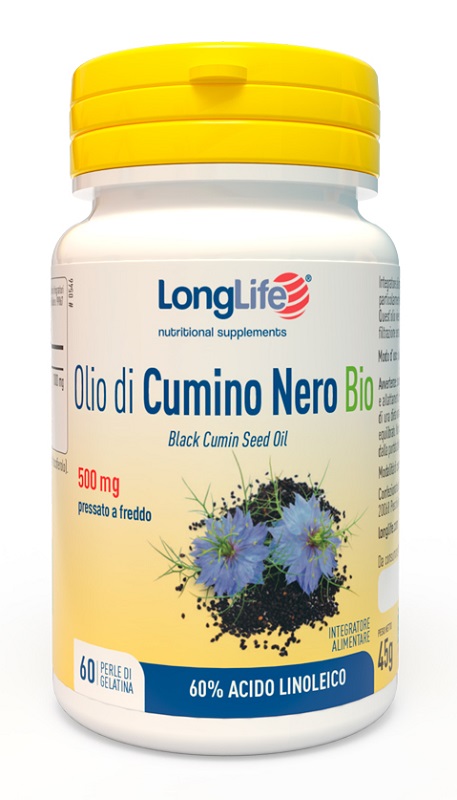 LONGLIFE OLIO DI CUMINO NERO BIO 60 PERLE IN GELATINA - Farmacia Dott. Pasquale Russo