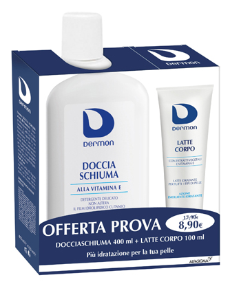DERMON BIPACCO BAGNODOCCIA VIT E 400 ML + LATTE CORPO 100 ML - Farmacia Dott. Pasquale Russo