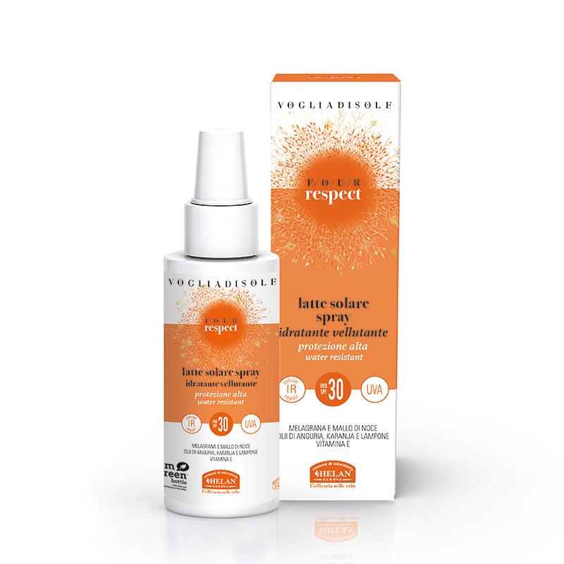 VOGLIADISOLE FOUR RESPECT LATTE SOLARE SPRAY SPF30 VISO E CORPO 100 ML - Farmacia Dott. Pasquale Russo