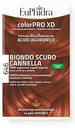 EUPHIDRA COLORPRO GEL COLORANTE CAPELLI XD 646 CANNELLA 50 ML IN FLACONE + ATTIVANTE + BALSAMO + GUANTI - Farmacia Dott. Pasquale Russo