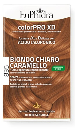 EUPHIDRA COLORPRO GEL COLORANTE CAPELLI XD 835 CARAMELLO 50 ML + ATTIVANTE + BALSAMO + GUANTI - Farmacia Dott. Pasquale Russo