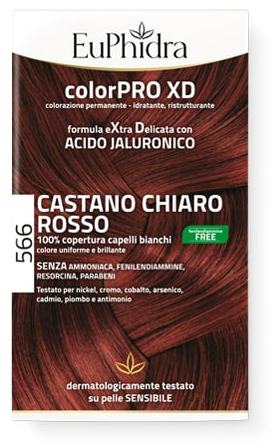 EUPHIDRA COLORPRO GEL COLORANTE CAPELLI XD 566 CASTANO CHIARO ROSSO 50 ML + ATTIVANTE + BALSAMO + GUANTI - Farmacia Dott. Pasquale Russo