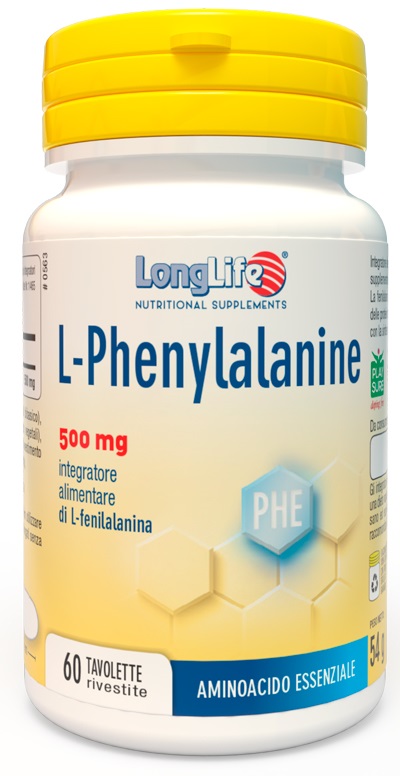LONGLIFE L-PHENYLALANINE 500 MG 60 TAVOLETTE RIVESTITE DA 900 MG - Farmacia Dott. Pasquale Russo