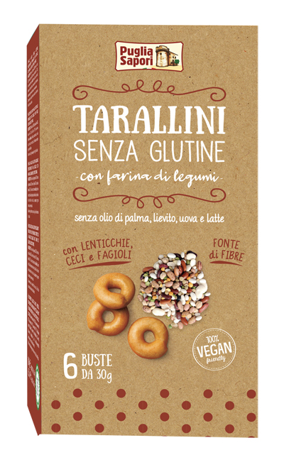 PUGLIA SAPORI TARALLINI CON FARINA DI LEGUMI 6 BUSTINE DA 30 G - Farmacia Dott. Pasquale Russo