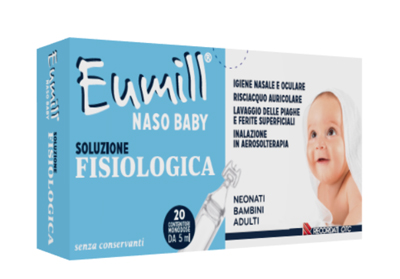 EUMILL NASO BABY SOLUZIONE FISIOLOGICA 20 CONTENITORI MONODOSE 5 ML - Farmacia Dott. Pasquale Russo
