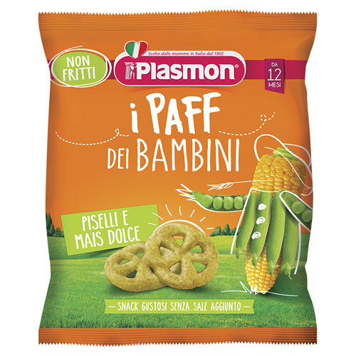 PLASMON DRY SNACK PAFF PISELLI-MAIS 15 G - Farmacia Dott. Pasquale Russo