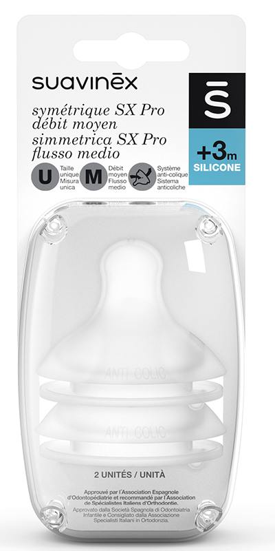 SUAVINEX SX PRO TETTARELLA IN SILICONE FISIOLOGICA PER BIBERON M 2 PEZZI - Farmacia Dott. Pasquale Russo