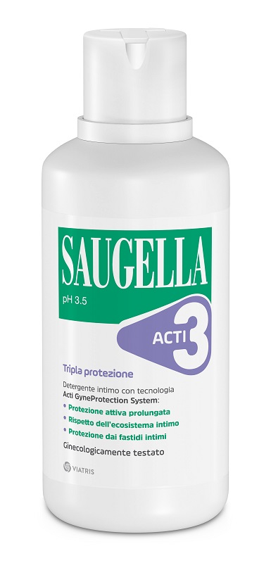 SAUGELLA ACTI3 TRIPLA PROTEZIONE DETERGENTE INTIMO 500 ML - Farmacia Dott. Pasquale Russo