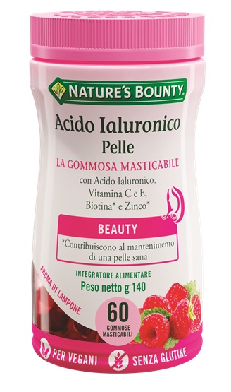 NATURE'S BOUNTY ACIDO IALURONICO PELLE 60 GOMMOSE MASTICABILI - Farmacia Dott. Pasquale Russo