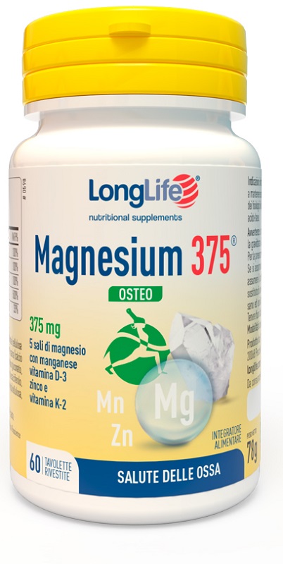 LONGLIFE MAGNESIUM 375 OSTEO 60 TAVOLETTE - Farmacia Dott. Pasquale Russo