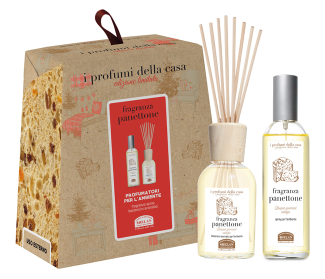 I PROFUMI DELLA CASA SET PANETTONE 1 SPRAY AMBIENTE 100 ML + BASTONCINI AROMATICI AMBIENTE 100 ML - Farmacia Dott. Pasquale Russo