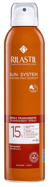 RILASTIL SUN SYSTEM TRANSPARENT SPRAY SPF15 200 ML - Farmacia Dott. Pasquale Russo