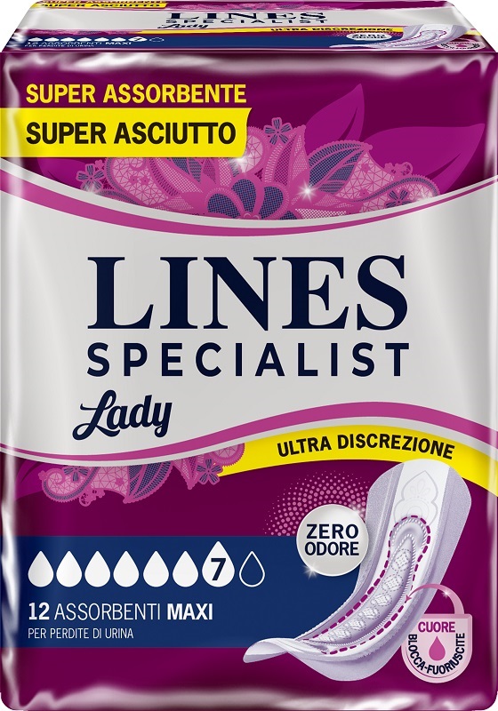 ASSORBENTI PER INCONTINENZA LINES SPECIALIST LADY 12 PEZZI - Farmacia Dott. Pasquale Russo