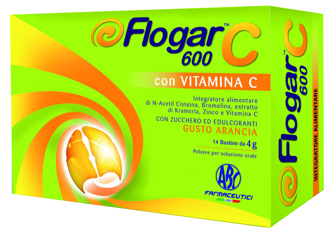 FLOGAR  C 600 CON VITAMINA C 14 BUSTINE GUSTO ARANCIA - Farmacia Dott. Pasquale Russo