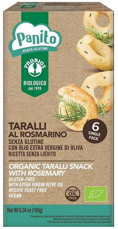 PANITO TARALLI ROSMARINO SENZA GLUTINE E SENZA LIEVITO 180 G - Farmacia Dott. Pasquale Russo