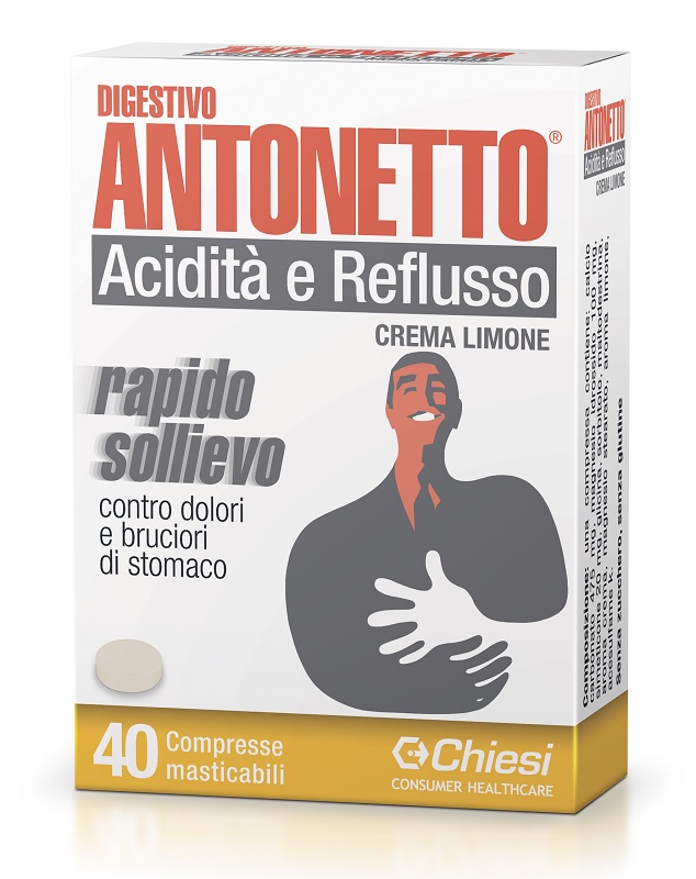 DIGESTIVO ANTONETTO ACIDITA' E REFLUSSO CREMA AL LIMONE 40 COMPRESSE MASTICABILI - Farmacia Dott. Pasquale Russo