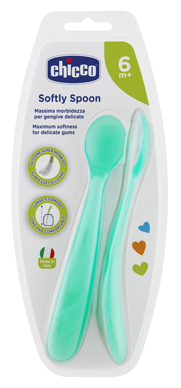 CHICCO CUCCHIAIO SILICONE MASCHILE BI PACK 6M+ - Farmacia Dott. Pasquale Russo
