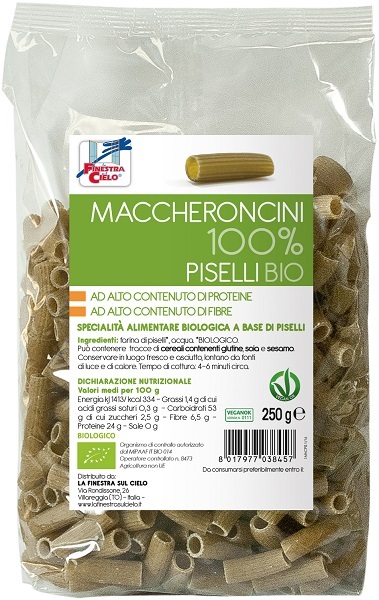 LA FINESTRA SUL CIELO MACCHERONCINI PISELLI 100% BIO 250 G - Farmacia Dott. Pasquale Russo