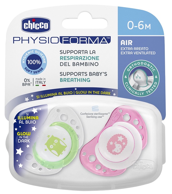 CHICCO SUCCHICCO AIR LUM SILICONE 0-6 MESI 2 PEZZI - Farmacia Dott. Pasquale Russo