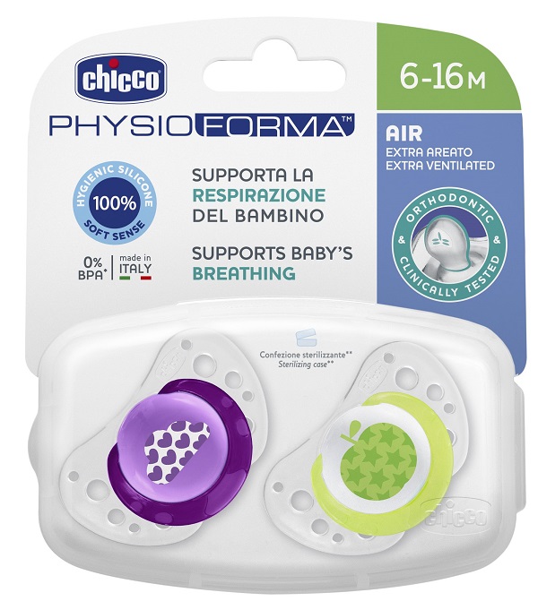 CHICCO SUCCHIETTO AIR GIRL IN SILICONE 6-16 MESI 2 PEZZI - Farmacia Dott. Pasquale Russo