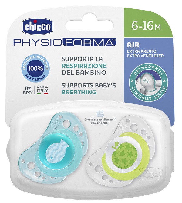 CHICCO SUCCHIETTO AIR BOY IN SILICONE 6-16 MESI 2 PEZZI - Farmacia Dott. Pasquale Russo