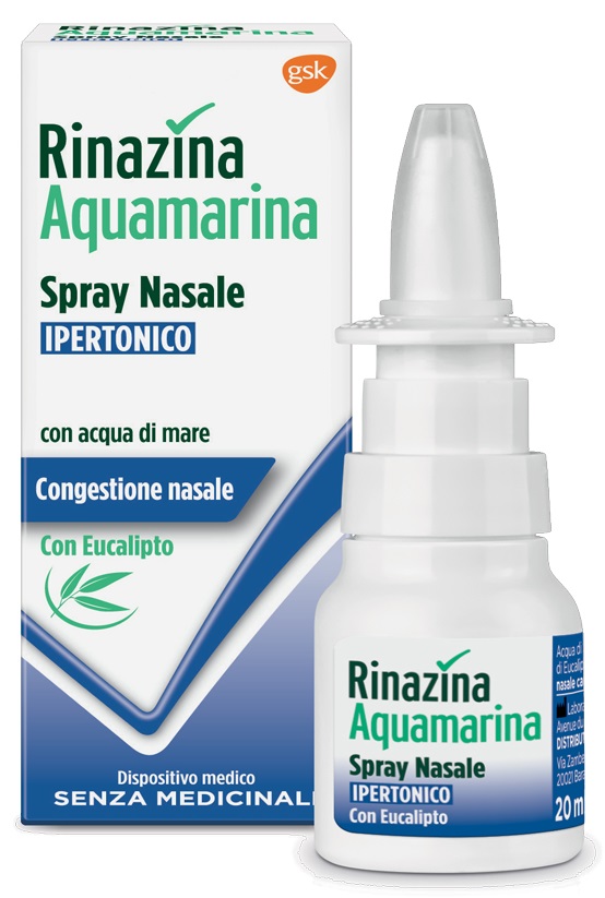 RINAZINA AQUAMARINA SPRAY NASALE IPERTONICO CON EUCALIPTO 20 ML - Farmacia Dott. Pasquale Russo