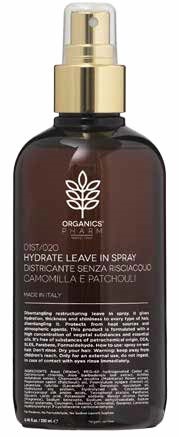 ORGANICS COSMETICS HYDRATE LEAVE IN SPRAY CHAMOMILE AND PATCHOULI 250 ML - Farmacia Dott. Pasquale Russo