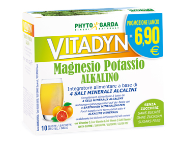 VITADYN MAGNESIO POTASSIO ALKALINO SENZA ZUCCHERO 10 BUSTINE - Farmacia Dott. Pasquale Russo