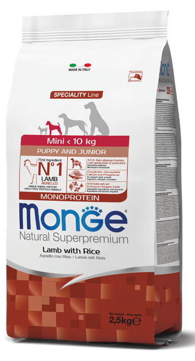 MONGE MINI PUPPY AGNELLO & RISO 2500 G - Farmacia Dott. Pasquale Russo