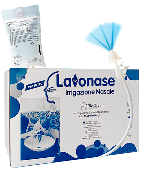 LAVONASE 2 BLISTER STERILI + 10 SACCHE SOLUZIONE FISIOLOGICAPER LAVAGGI NASALI + 1 CLAMP + 1 VENTOSA - Farmacia Dott. Pasquale Russo
