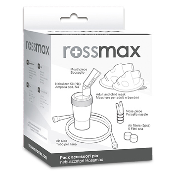 ROSSMAX KIT ACCESSORI ASSORTITI PER NEBULIZZATORI N 4 - Farmacia Dott. Pasquale Russo