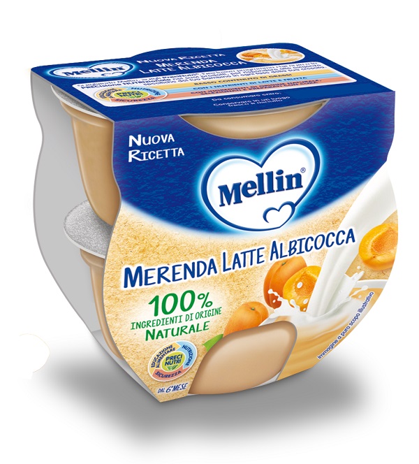 MELLIN MERENDA LATTE ALBICOCCA 2 X 100 G - Farmacia Dott. Pasquale Russo
