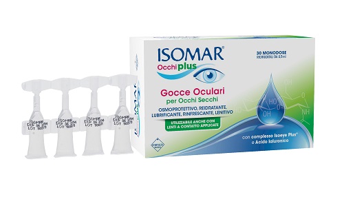 ISOMAR OCCHI PLUS GOCCE OCULARI PER OCCHI SECCHI ALL'ACIDO IALURONICO 0,25% 30 FLACONCINI MONODOSE - Farmacia Dott. Pasquale Russo