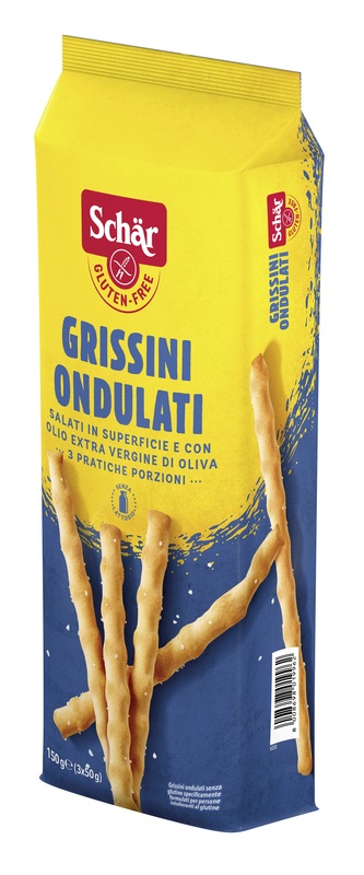 SCHAR GRISSINI ONDULATI SALATI IN SUPERFICIE 3 PORZIONI DA 50 G - Farmacia Dott. Pasquale Russo