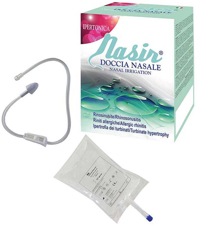 NASIR DOCCIA NASALE 2 SACCHE 250 ML ISOTONICA + 1 DEFLUSSORE - Farmacia Dott. Pasquale Russo