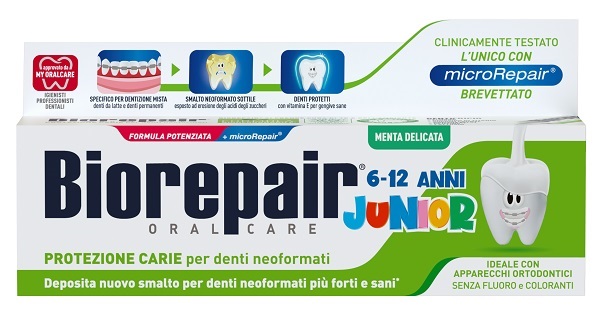 BIOREPAIR ORAL CARE JUNIOR 6-12 ANNI DENTIFRICIO PROTEZIONE ANTI CARIE SMALTO NEOFORMATO ALLA MENTA DELICATA 75 ML - Farmacia Dott. Pasquale Russo